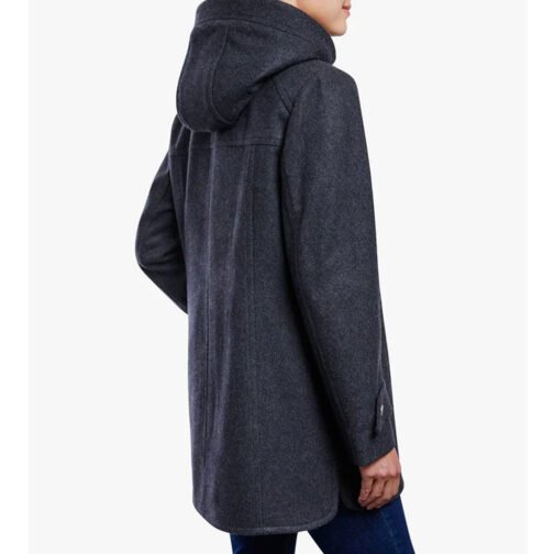 Women’s Zip Front Wool Sherpa Hooded Coat - Image 6