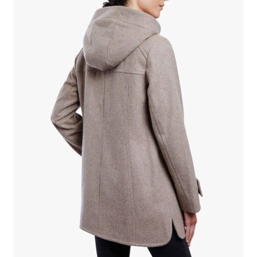 Women’s Zip Front Wool Sherpa Hooded Coat - Image 5