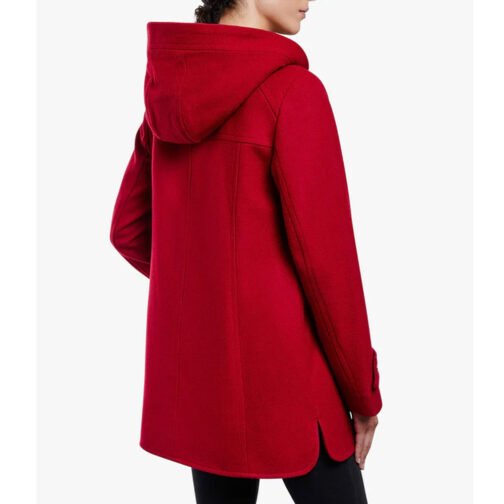 Women’s Zip Front Wool Sherpa Hooded Coat - Image 4