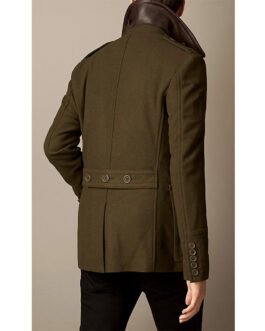 Olive Drab Wool Cashmere Peacoat
