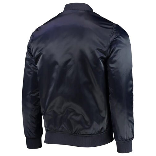 Boston Red Sox Wordmark Navy Blue Satin Jacket - Image 2