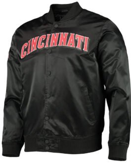 Cincinnati Reds Wordmark Black Satin Jacket