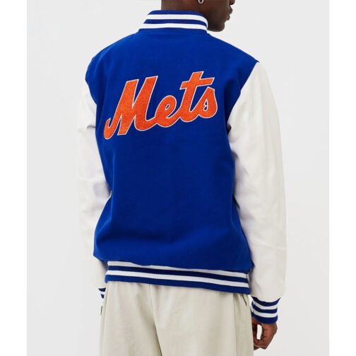 NY Mets Wordmark Varsity Jacket - Image 3