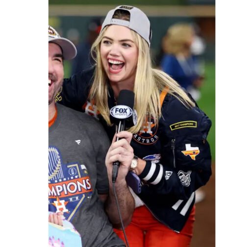 Kate Upton Houston Astros World Series 2022 Blue Jacket - Image 25