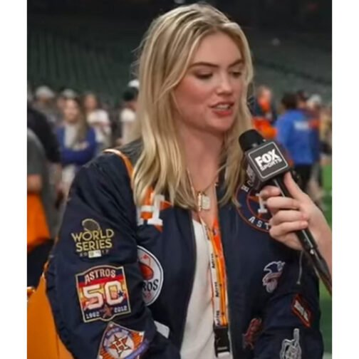 Kate Upton Houston Astros World Series 2022 Blue Jacket - Image 9