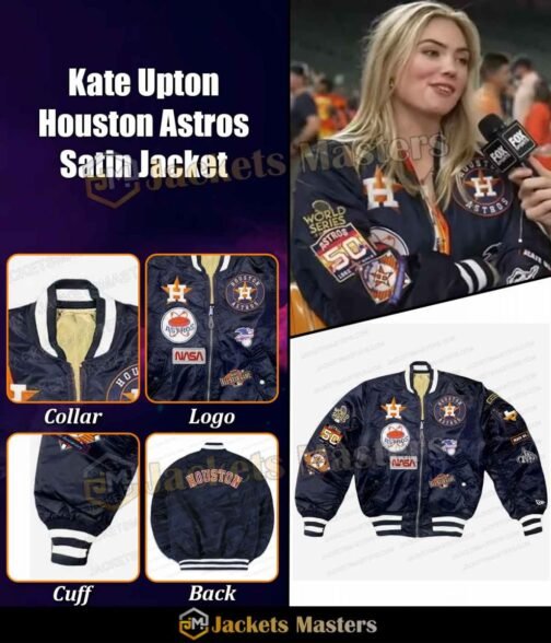Kate Upton Houston Astros World Series 2022 Blue Jacket - Image 38