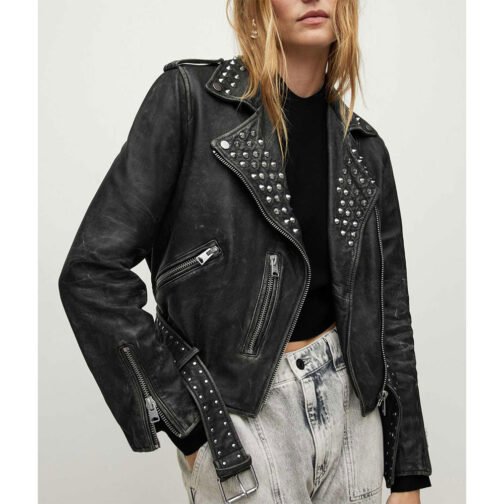 Alexis Kaufman WWE Raw Studded Leather Jacket - Image 5