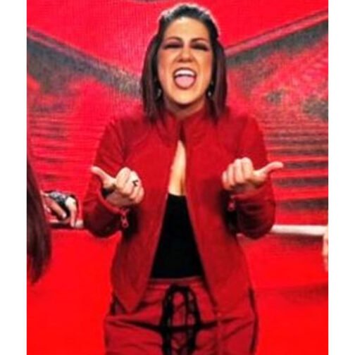 Bayley WWE Suede Quilted Red Jacket - Image 7