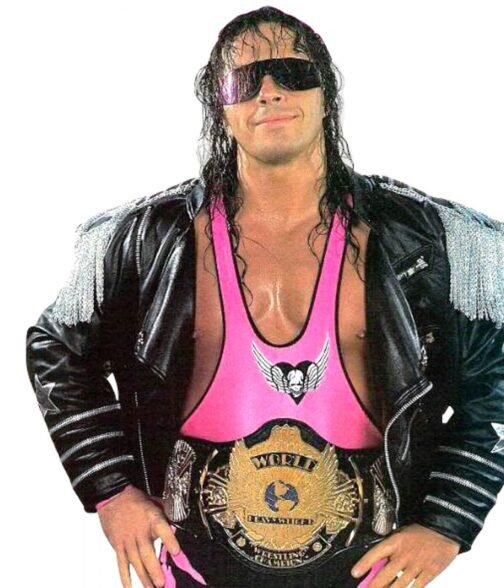 WWE Bret Hart The Hitman Zipper Leather Jacket - Image 7