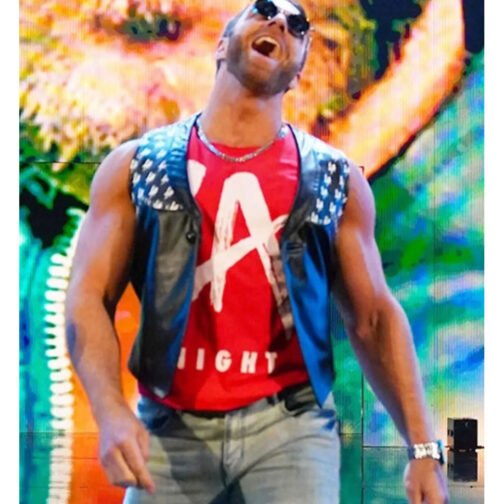 LA Knight Black Leather Vest - Image 20
