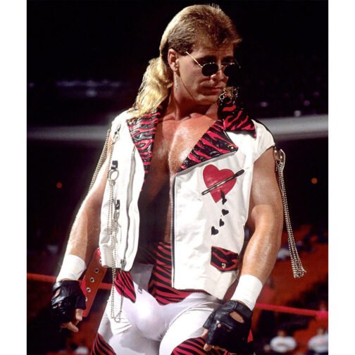 WWE Shawn Michaels White Leather Vest - Image 2