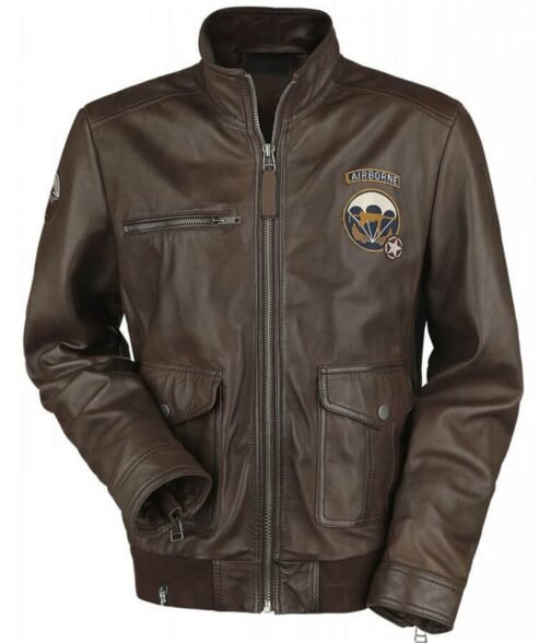 Call of Duty Airborne WWII Brown Leather Jacket