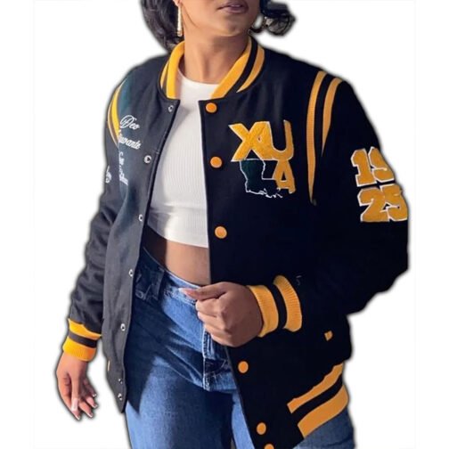 Xavier University Black Varsity Jacket - Image 3