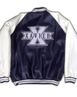 Xavier University Navy Blue and White Satin Jacket