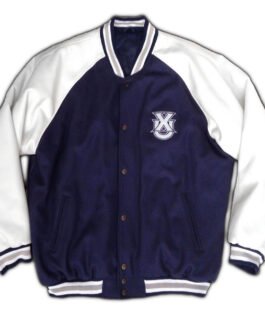 Xavier University Navy Blue and White Satin Jacket