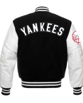 NY Yankees Black and White Varsity Jacket