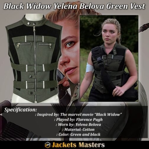 Black Widow Yelena Belova Green Cotton Vest - Image 10