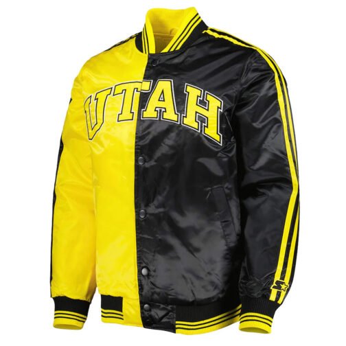 Yellow/Black Utah Jazz Fast Break Satin Jacket