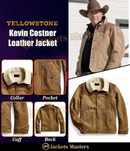 Kevin Costner Yellowstone Season 03 Leather Jacket - Image 7