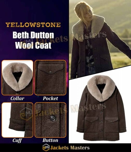 Kelly Reilly Yellowstone Shawl Collar Coat - Image 7