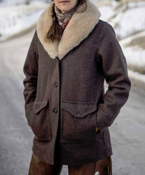 Kelly Reilly Yellowstone Shawl Collar Coat - Image 4