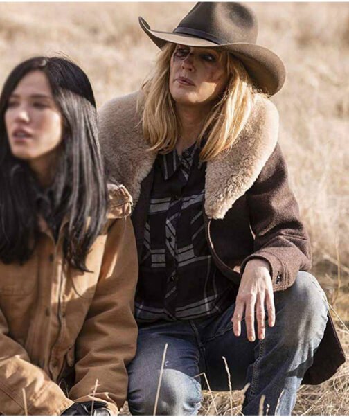 Kelly Reilly Yellowstone Shawl Collar Coat - Image 6