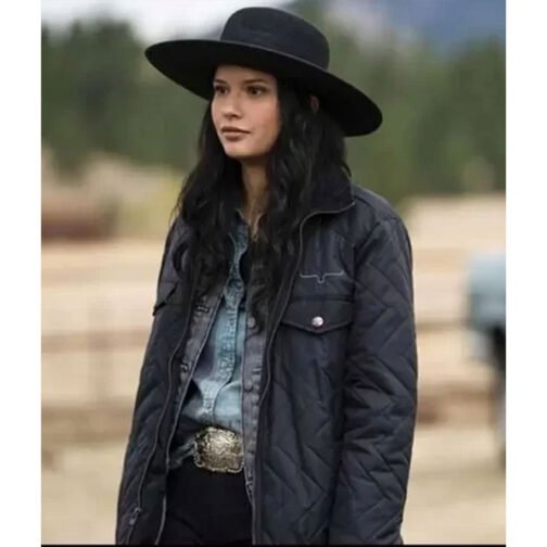 Yellowstone S04 Kelsey Asbille Black Quilted Jacket - Image 5