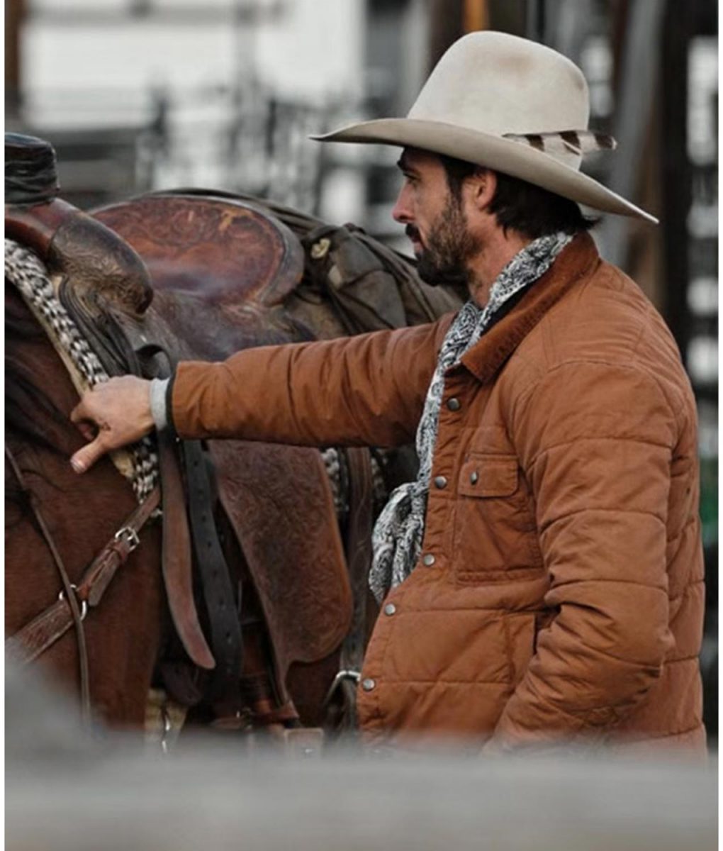 Ryan Bingham Yellowstone Season 04 Puffer Brown Jacket - Image 6