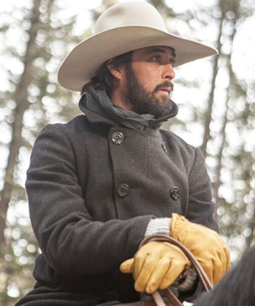Yellowstone Ryan Bingham Black Peacoat - Image 5
