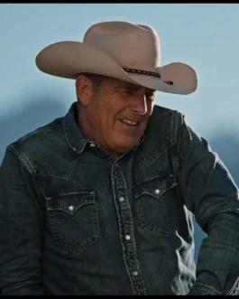 Kevin Costner Yellowstone S04 Blue Denim Shirt
