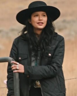 Yellowstone S04 Kelsey Asbille Black Quilted Jacket