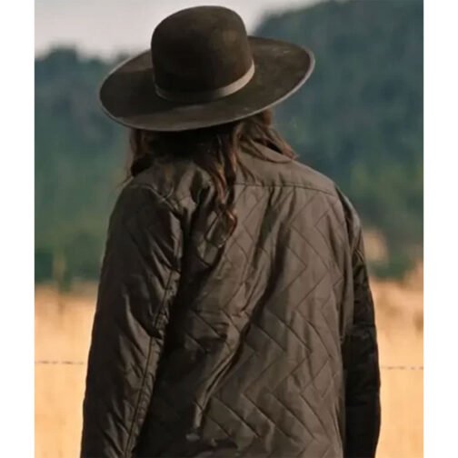 Yellowstone S04 Kelsey Asbille Black Quilted Jacket - Image 4