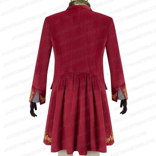 Timothée Chalamet Wonka Maroon Velvet Coat - Image 3