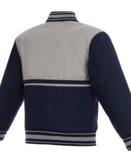 Youth Columbus Blue Jackets Poly Twill Navy and Gray Jacket