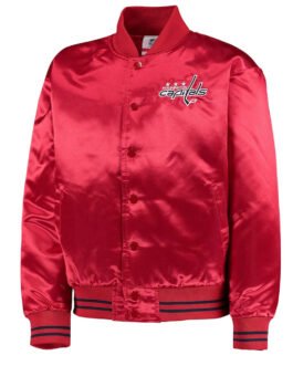Washington Capitals Youth Gifted Goalie Red Satin Jacket