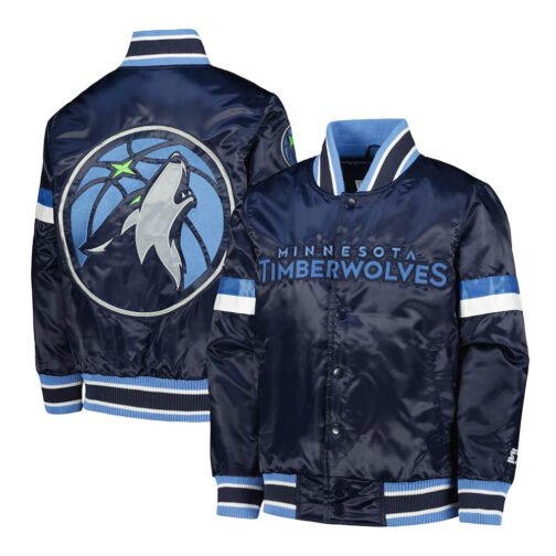 Youth Home Game Minnesota Timberwolves Navy Jacket - Image 5