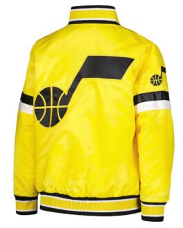 Youth Home Game Utah Jazz Yellow Satin Jacket