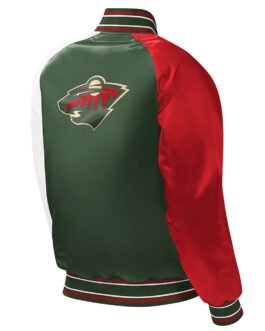 Green Youth Minnesota Wild Varsity Satin Jacket