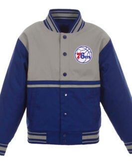 Royal/Gray Philadelphia 76ers Youth Jacket