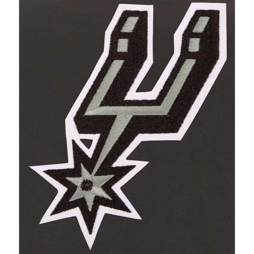 Black/Charcoal Youth San Antonio Spurs Poly Twill Jacket - Image 3
