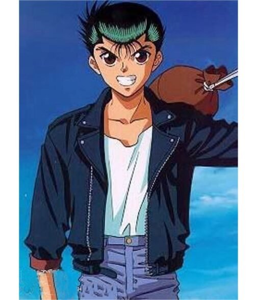 Yusuke Urameshi Yuyu Hakusho Biker Black Jacket - Image 2