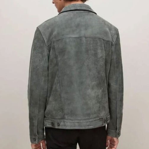 FBI Zeeko Zaki Gray Suede Leather Jacket - Image 5
