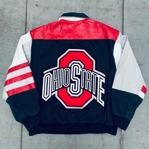 1990’s Ohio State Buckeyes Navy and White Jacket - Image 2