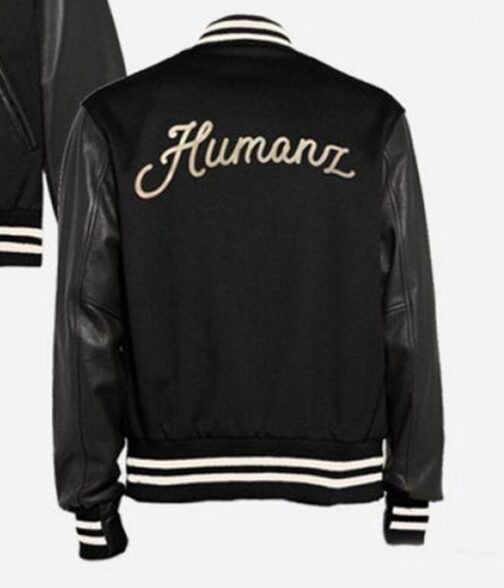 23 Humanz Black Varsity Letterman Jacket - Image 3