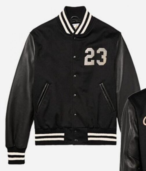 23 Humanz Black Varsity Letterman Jacket - Image 2