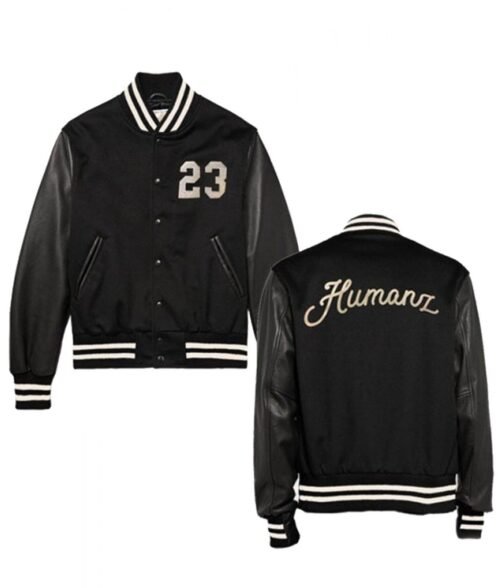 23 Humanz Black Varsity Letterman Jacket