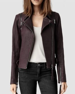 Constantine Angélica Celaya Burgundy Leather Jacket
