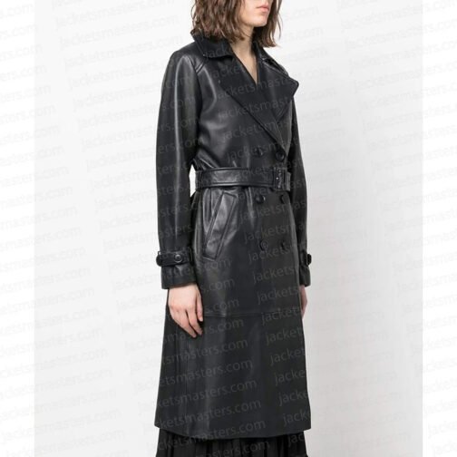 A Paris Proposal Bethany Brown Leather Coat - Image 4