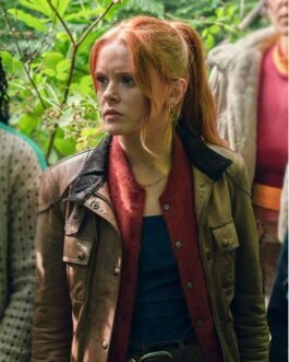 Fate Bloom Abigail Cowen Brown Leather Biker Jacket