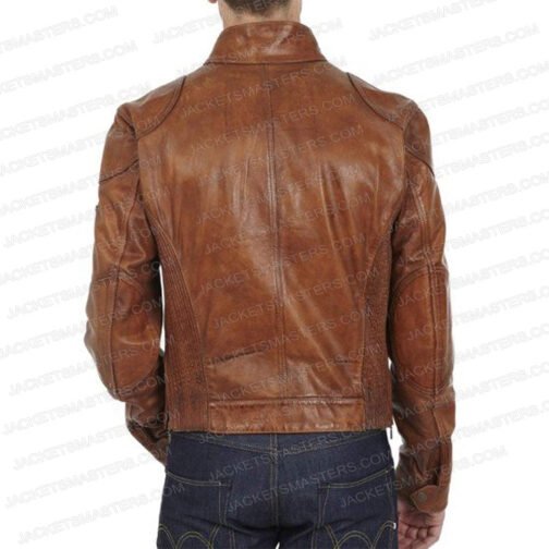 Fate Bloom Abigail Cowen Brown Leather Biker Jacket - Image 3